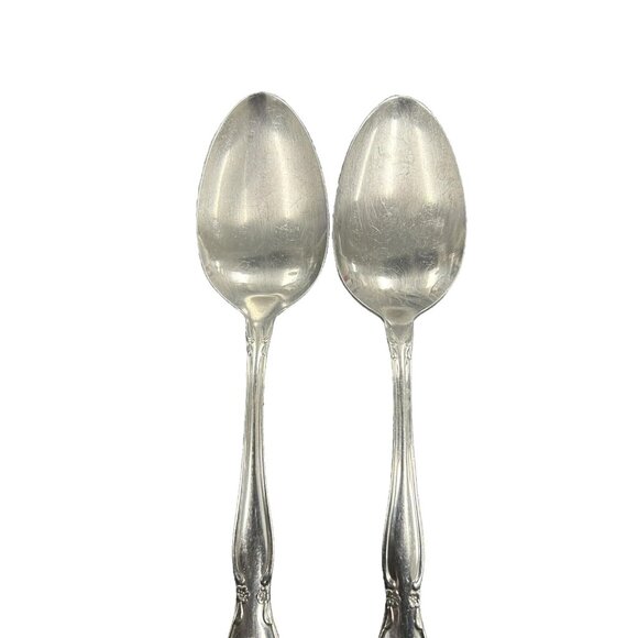 Set Of 2 Oneida Community CHATELAINE Stainless Large 8.25” Serving Spoons USA - Picture 3 of 6